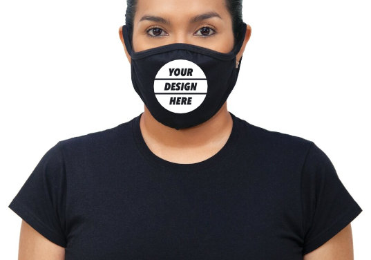 Face Masks Black Center Print